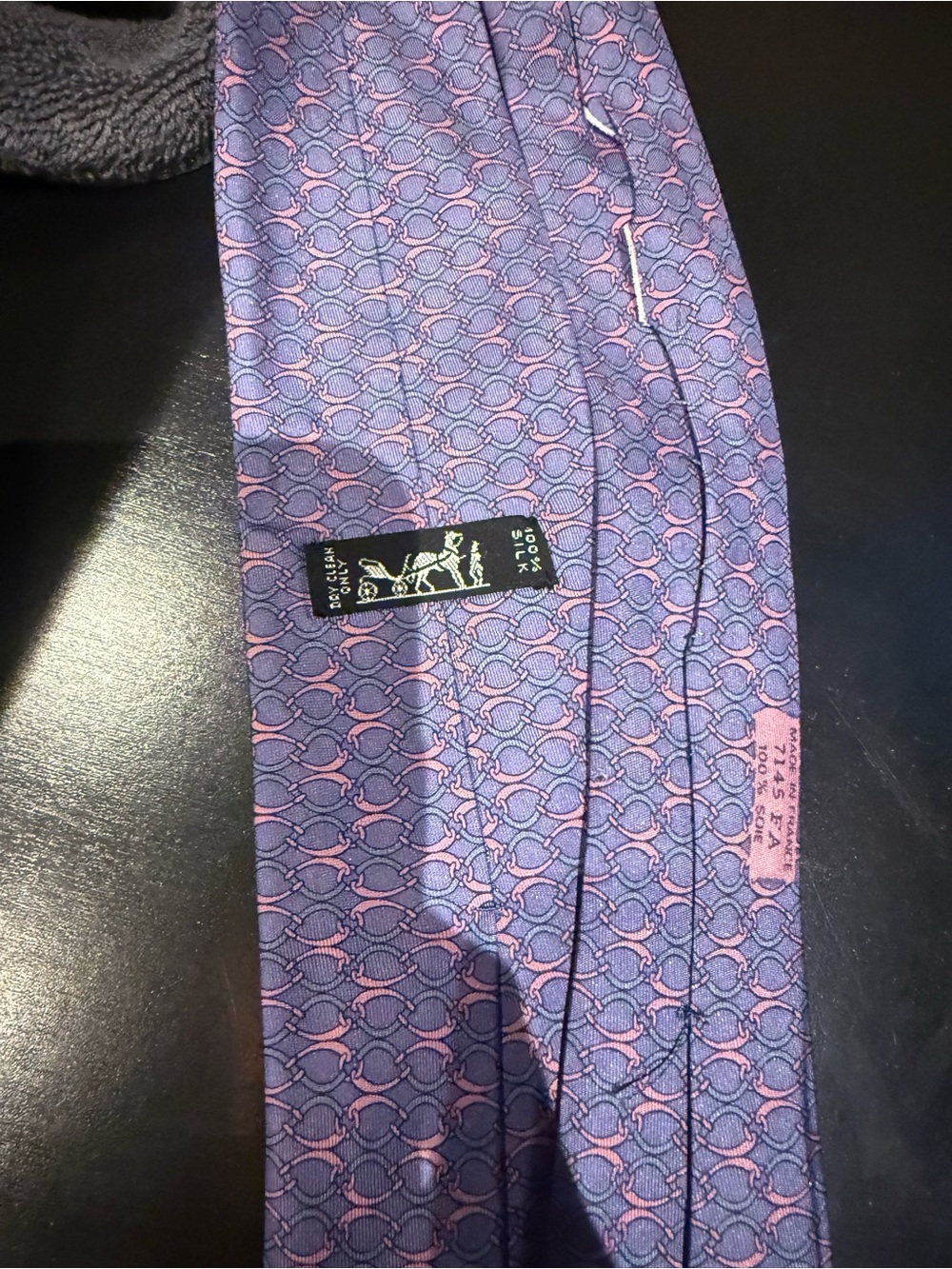 Vintage Hermes Purple Patterned tie - Silk Blend